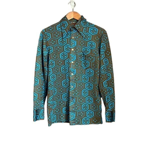 Vintage Other - Vintage kings road brown and blue button down patterned top